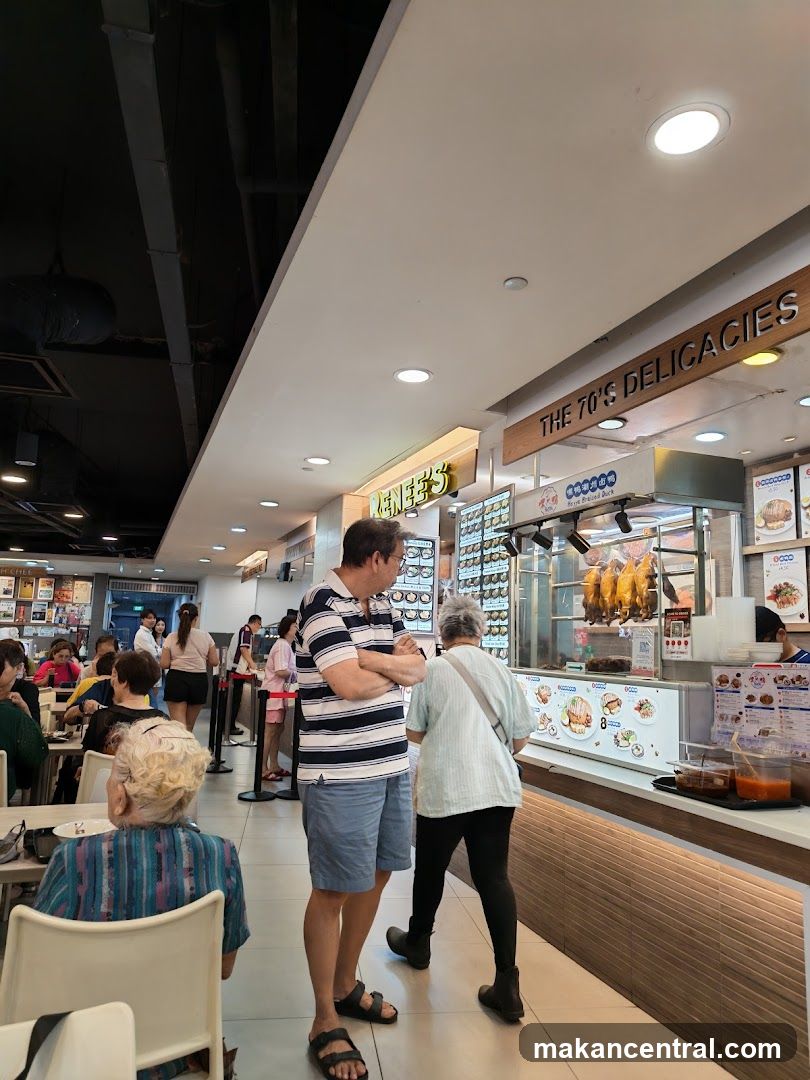Food court stall with roasted ducks