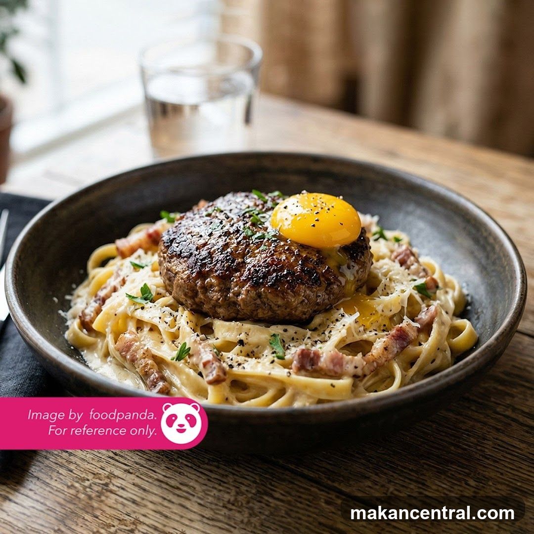 Pasta with Burger and Egg