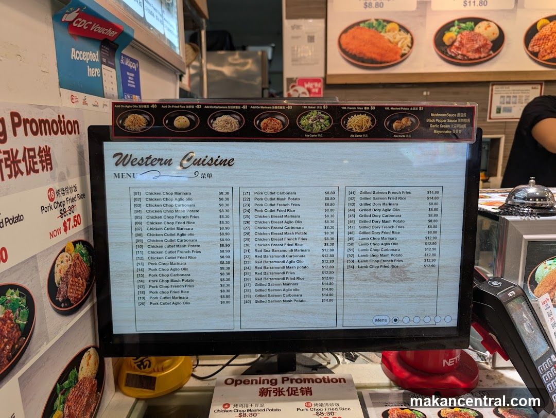 Western Cuisine Menu