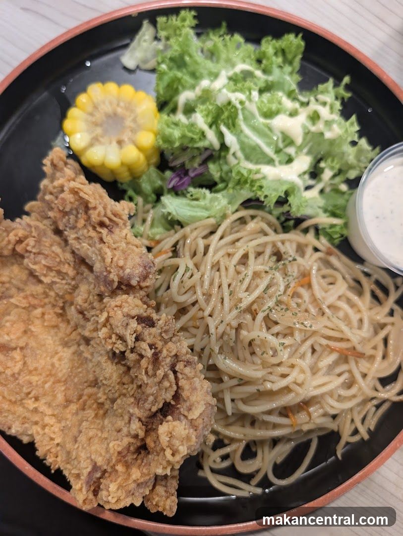 Fried Chicken with Spaghetti
