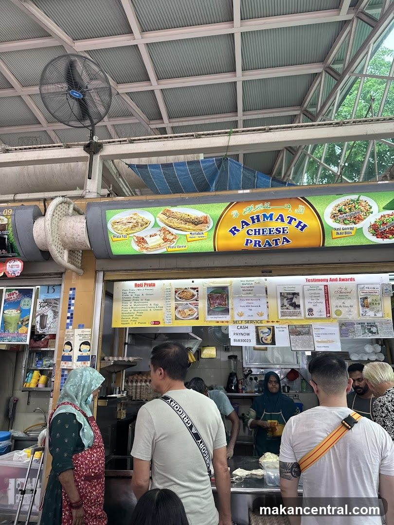 Food Stall with Menu and Customers