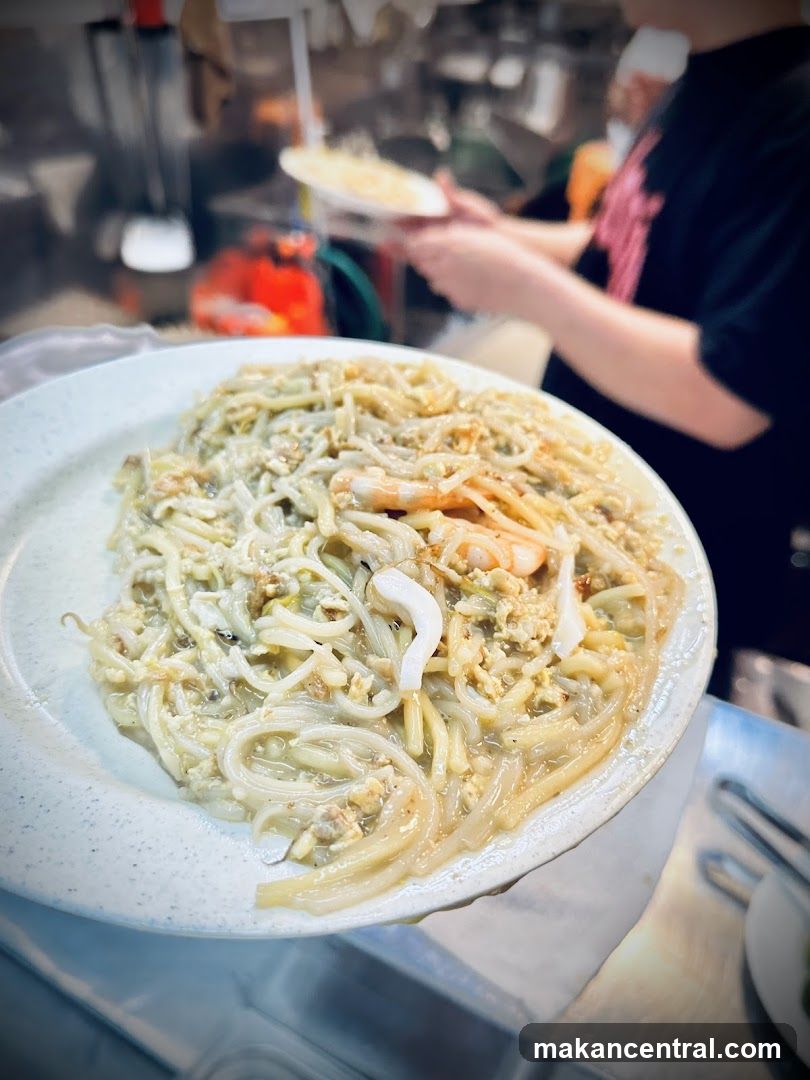 Plate of Noodles with Shrimp and Squid