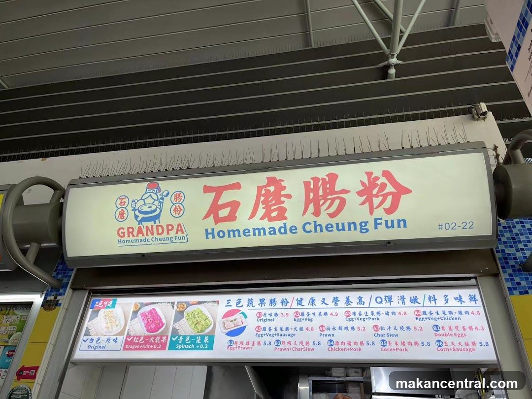 Grandpa Homemade Cheung Fun Menu