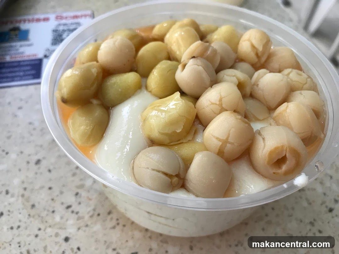 Dessert with Lychees and Macadamia Nuts