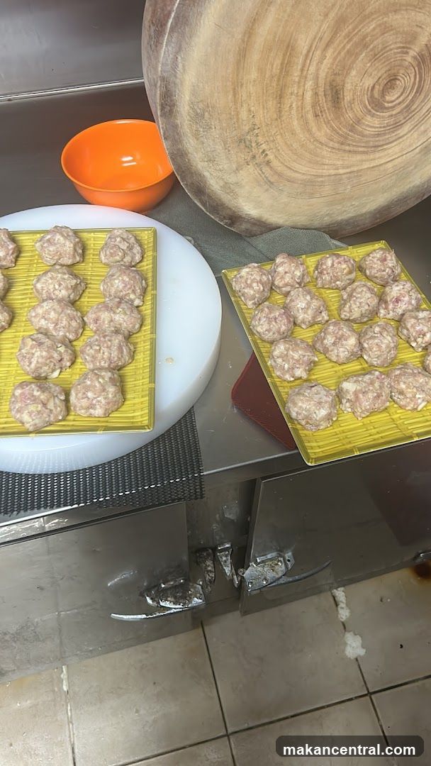 Meatballs being prepared