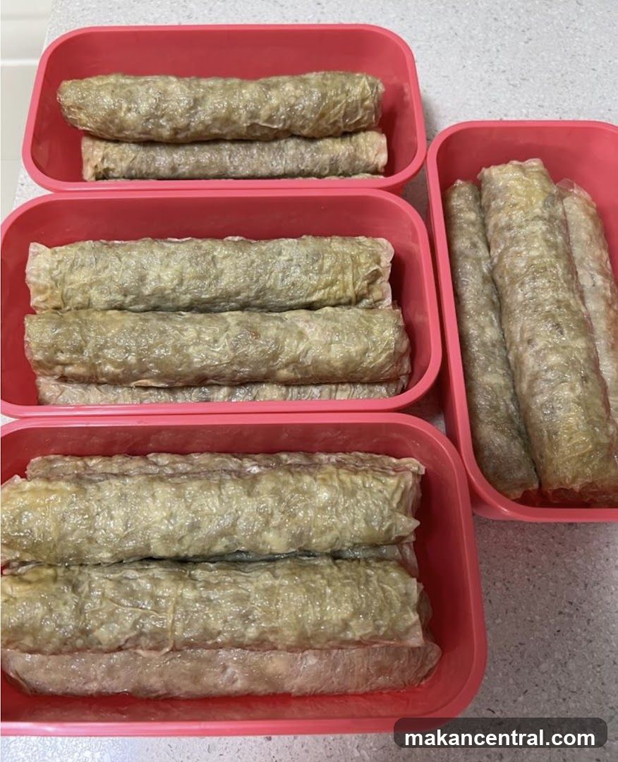Rolled Food Items in Containers