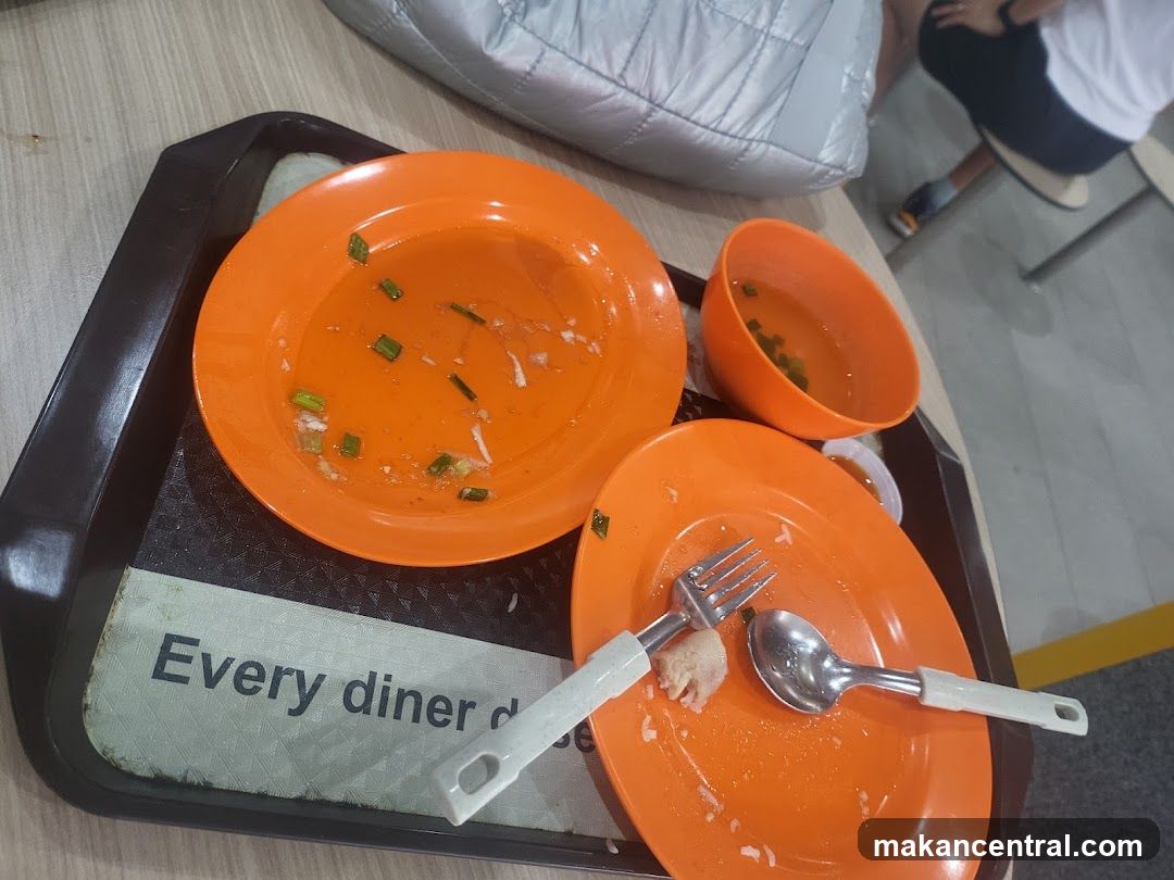 Dirty Plates and Utensils on Tray