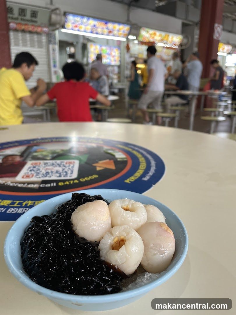 Dessert with Lychees and Grass Jelly