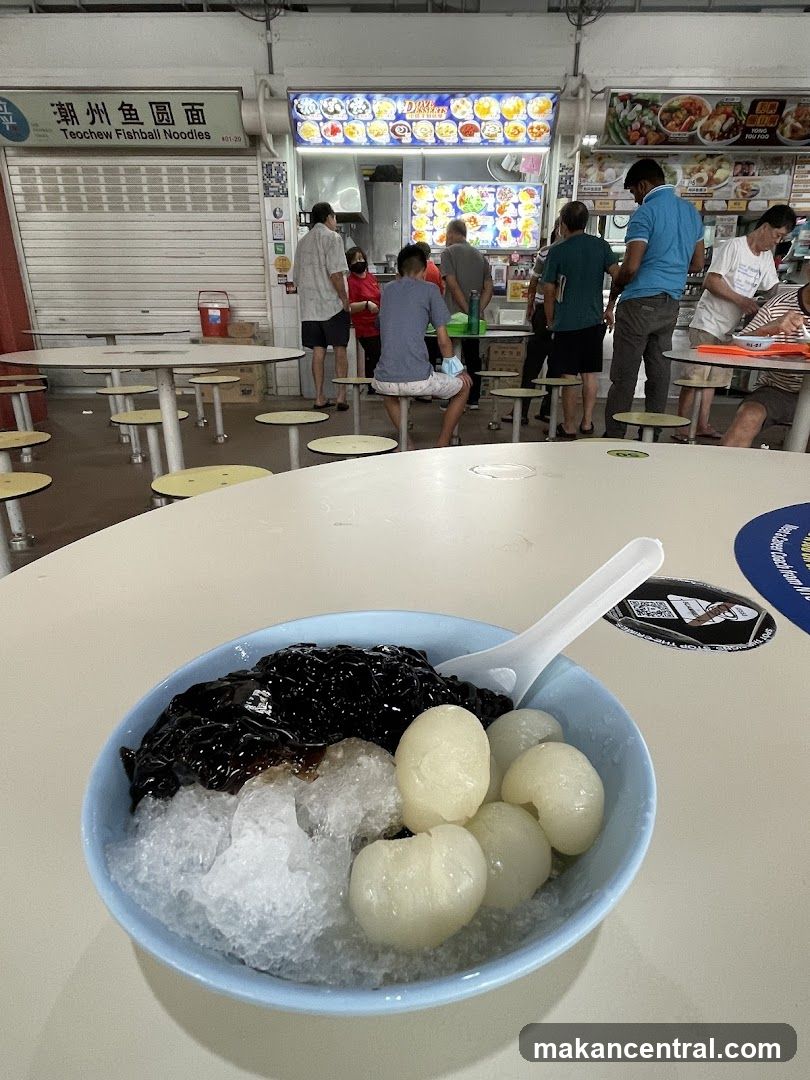 Dessert with Lychees and Grass Jelly