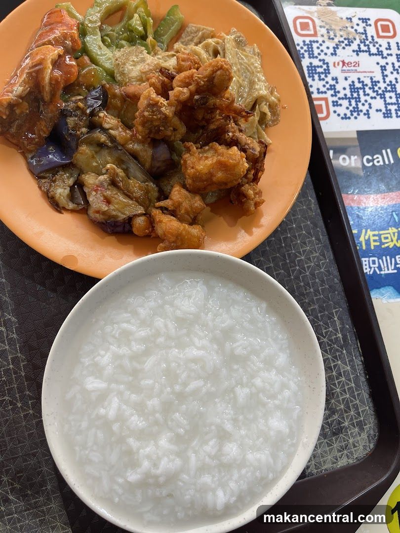 Food Tray with Congee and Dishes