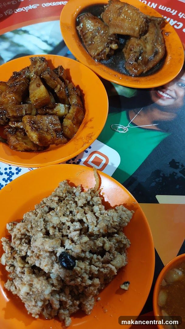 Three dishes of food