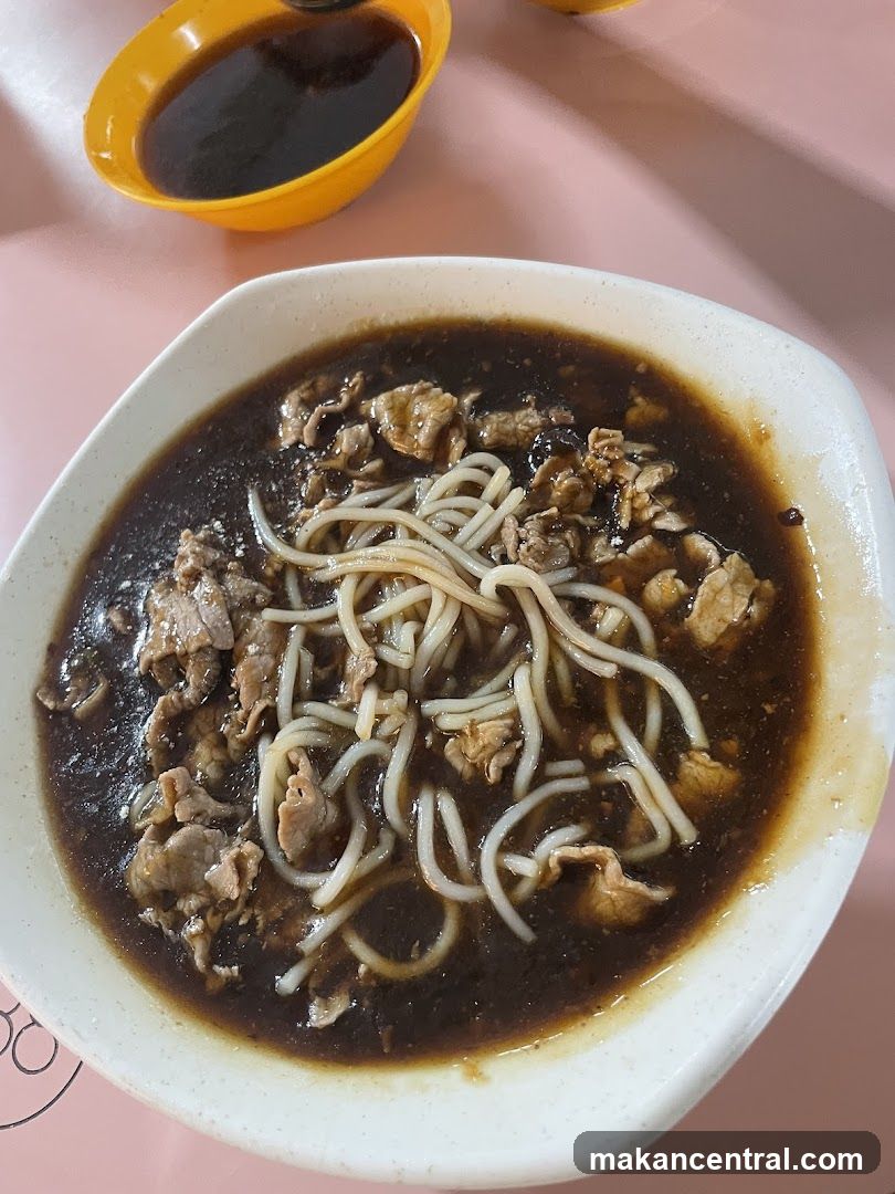 Noodles with Meat in Dark Sauce
