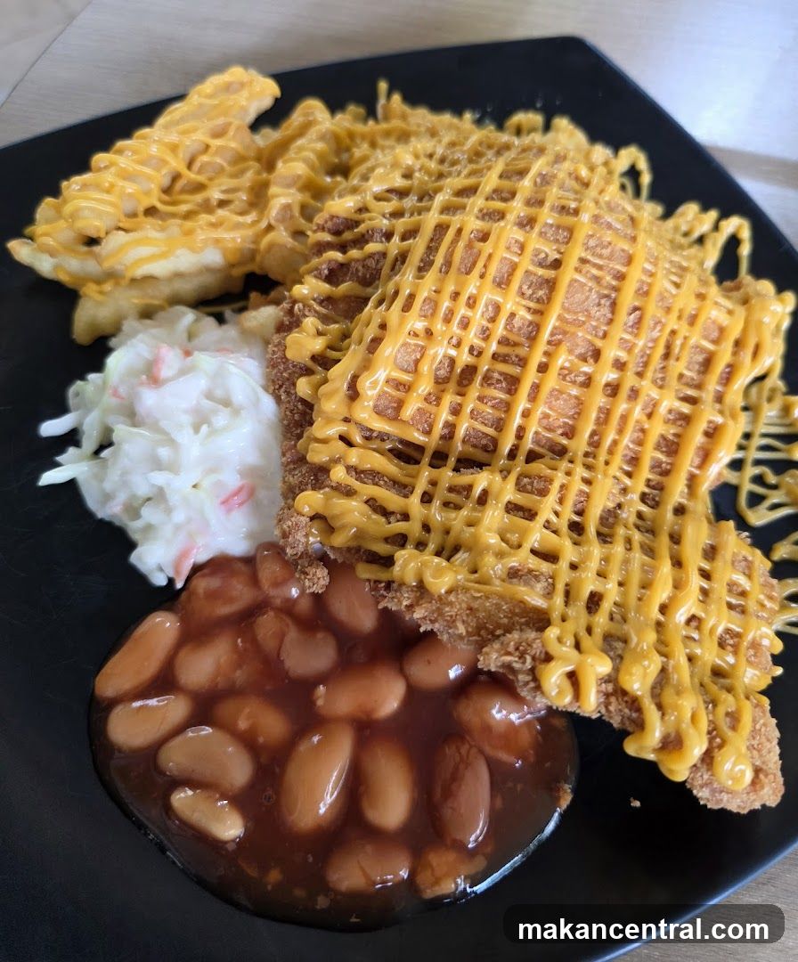 Fried Chicken with Cheese and Sides