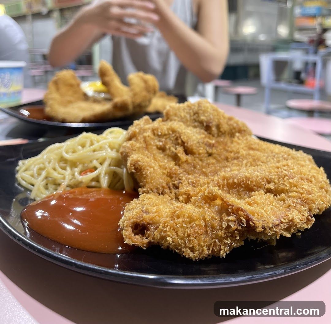 Fried Chicken Cutlet with Spaghetti