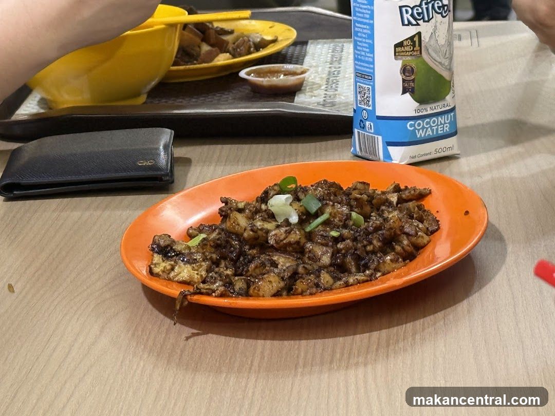 Fried Carrot Cake with Coconut Water