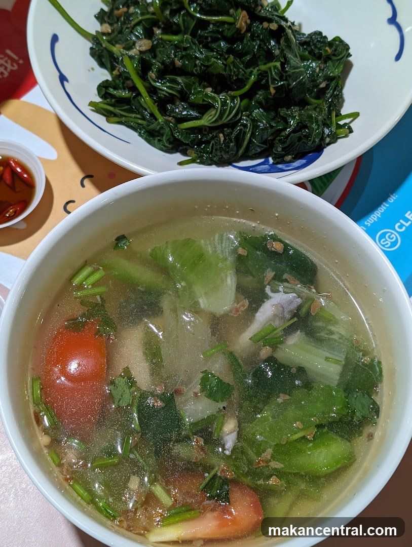 Vegetable Soup and Stir-fried Greens