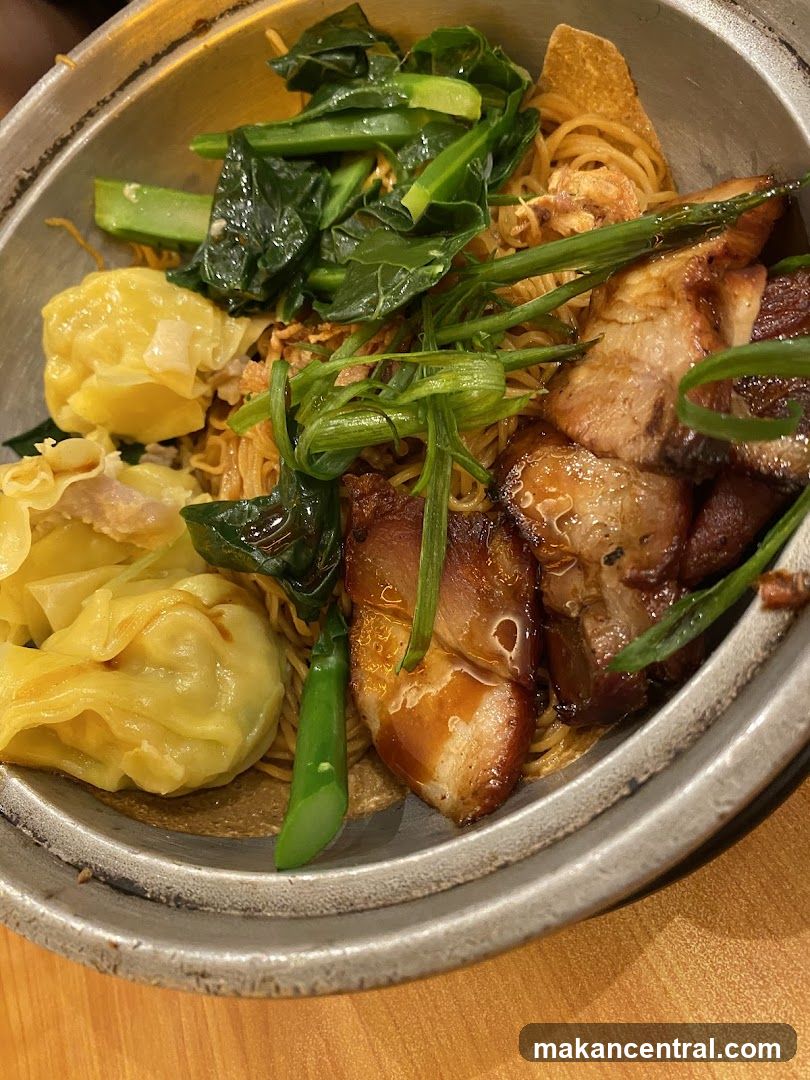 Noodle Dish with Pork and Wontons