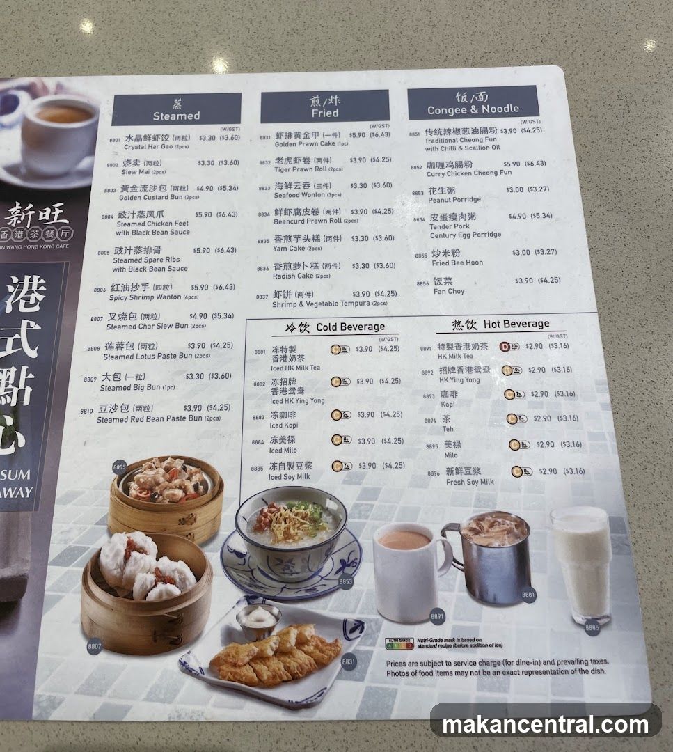 New Wing Hong Kong Cafe Menu