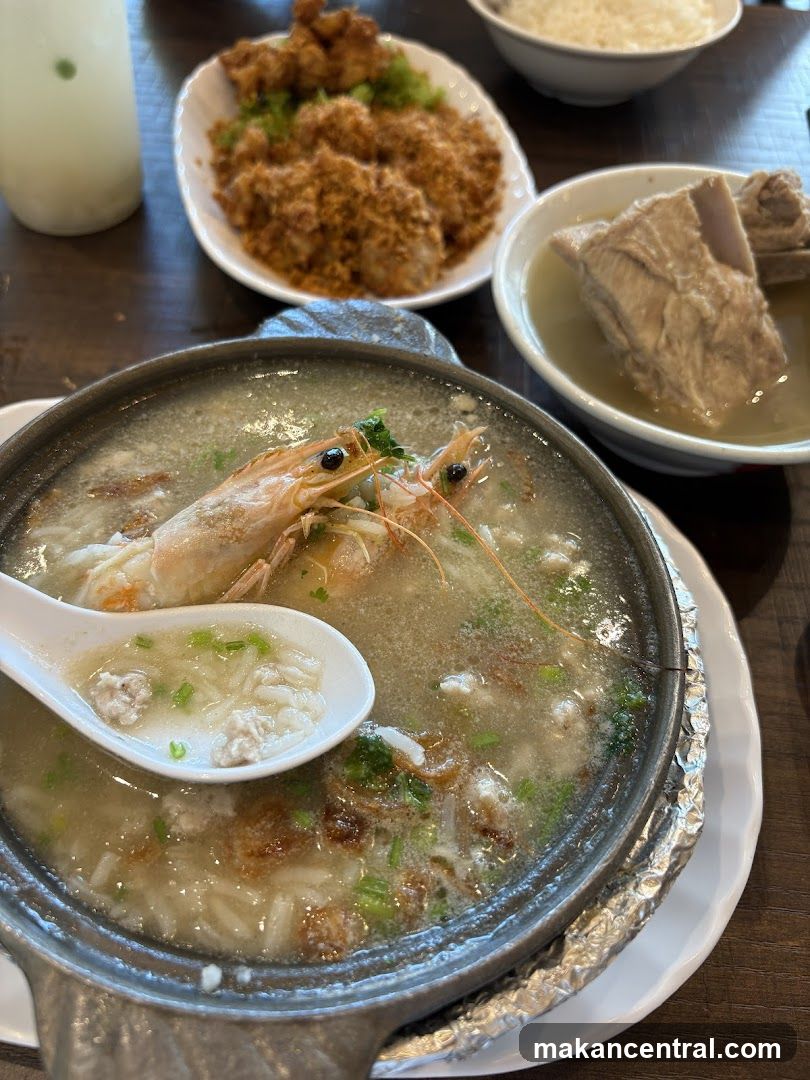 Congee with Shrimp and Pork Rib Soup