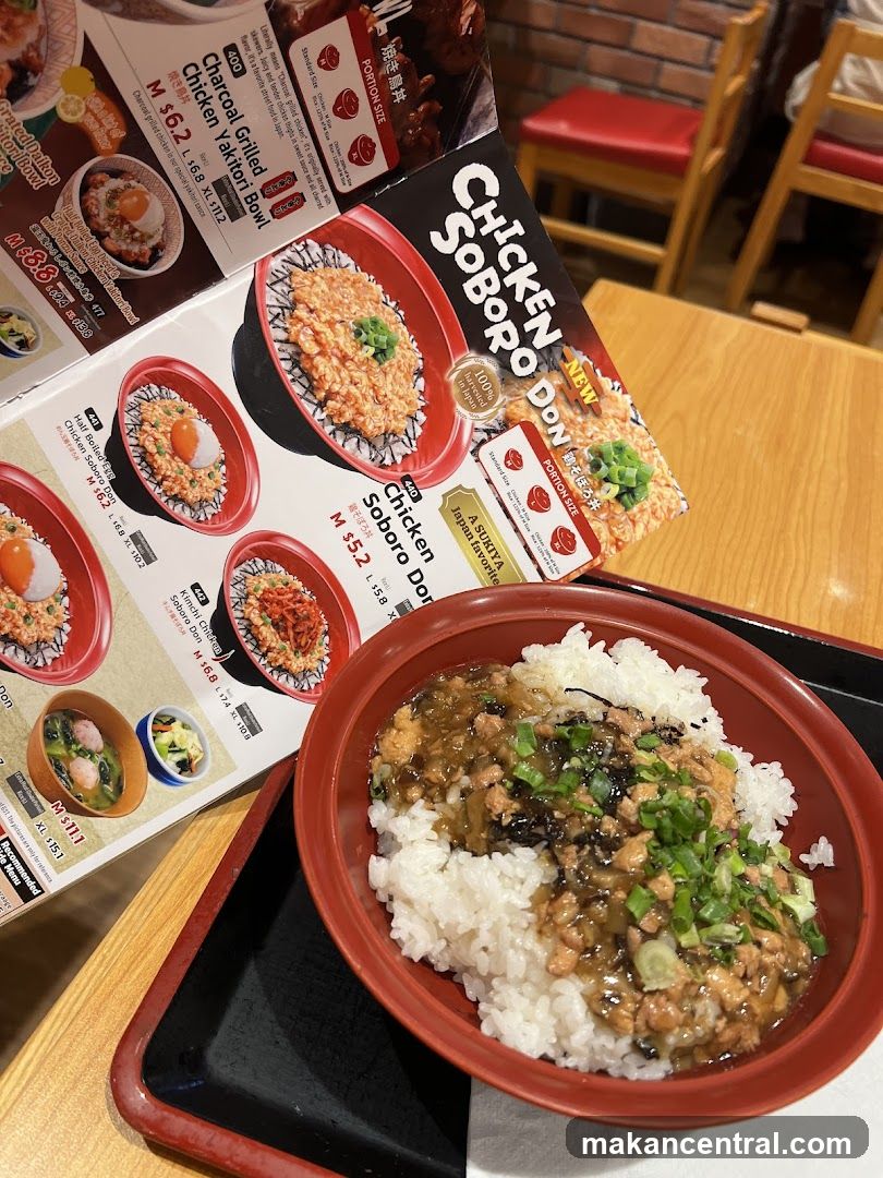 Chicken Soboro Don Menu