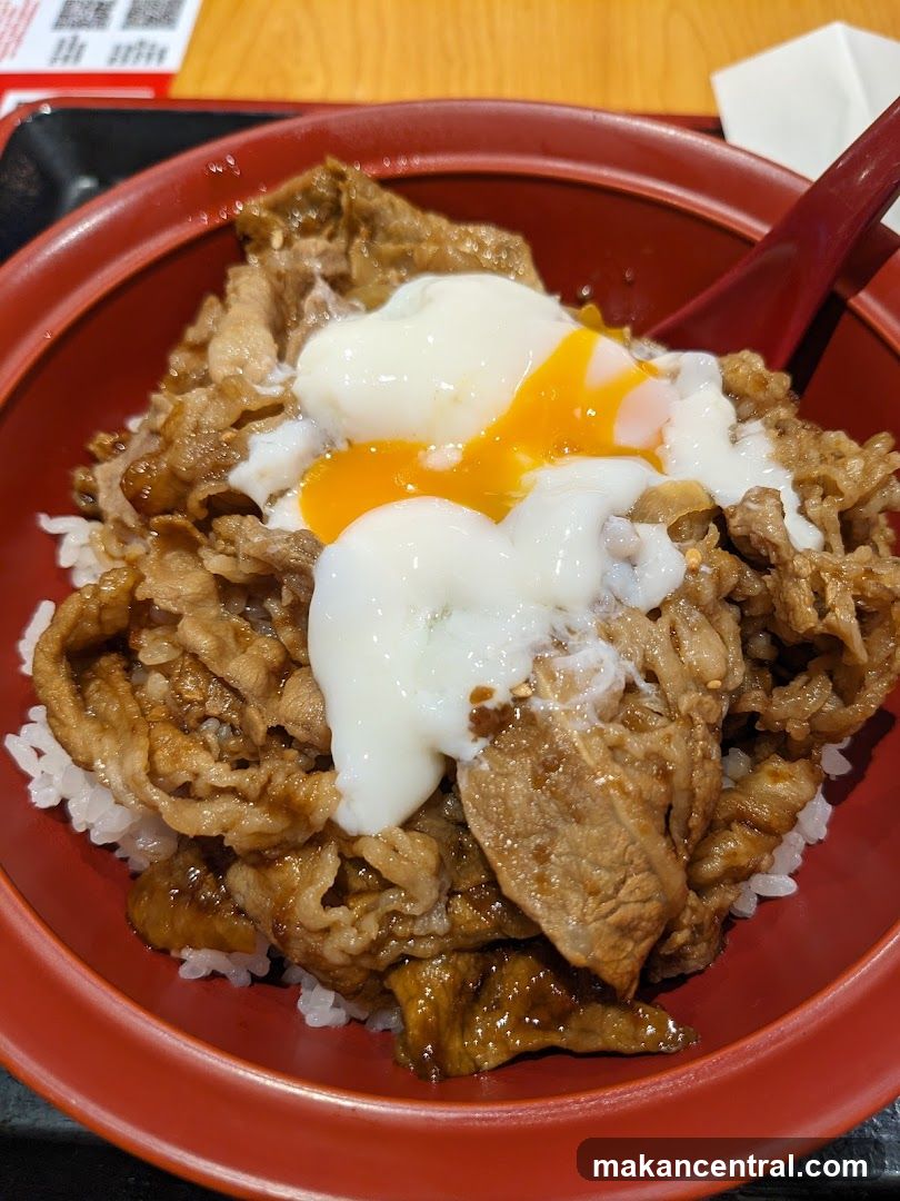 Beef and Rice Bowl with Poached Egg