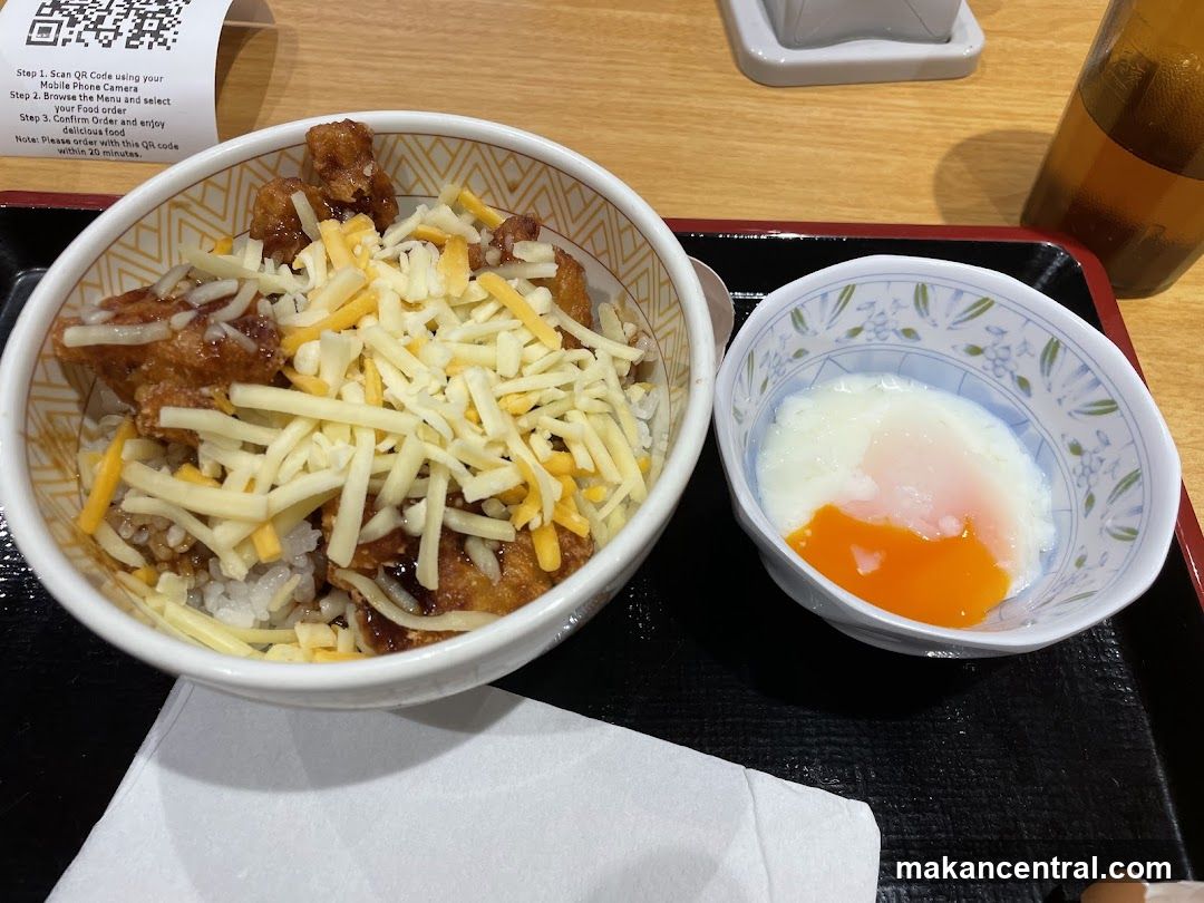 Chicken and Cheese Rice Bowl with Egg