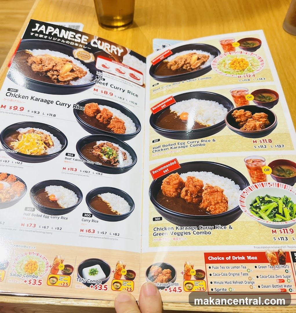Japanese Curry Menu