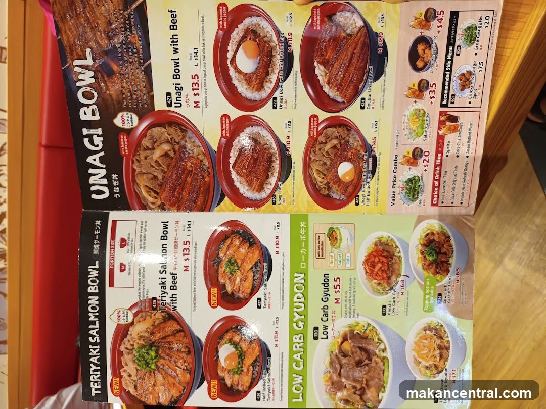 Unagi Bowl Menu