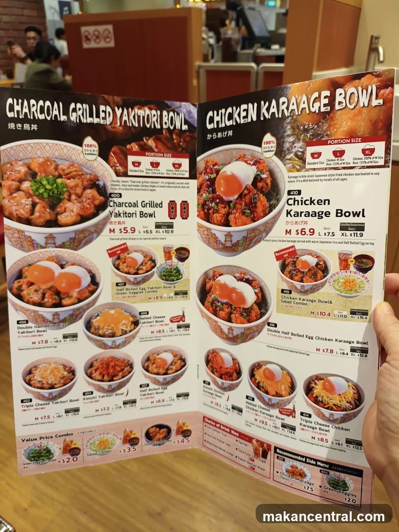 Charcoal Grilled Yakitori Bowl & Chicken Karaage Bowl Menu