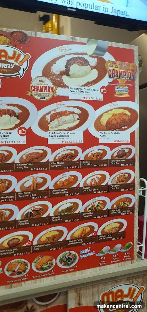 Maji Curry Menu