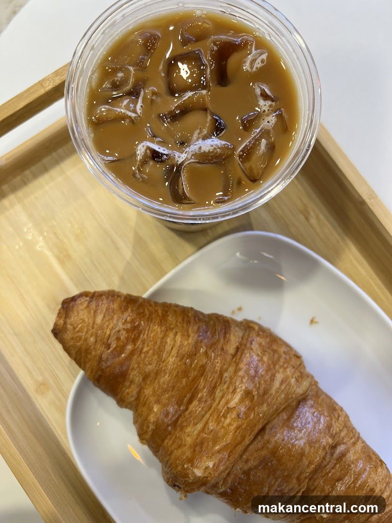 Iced Coffee and Croissant