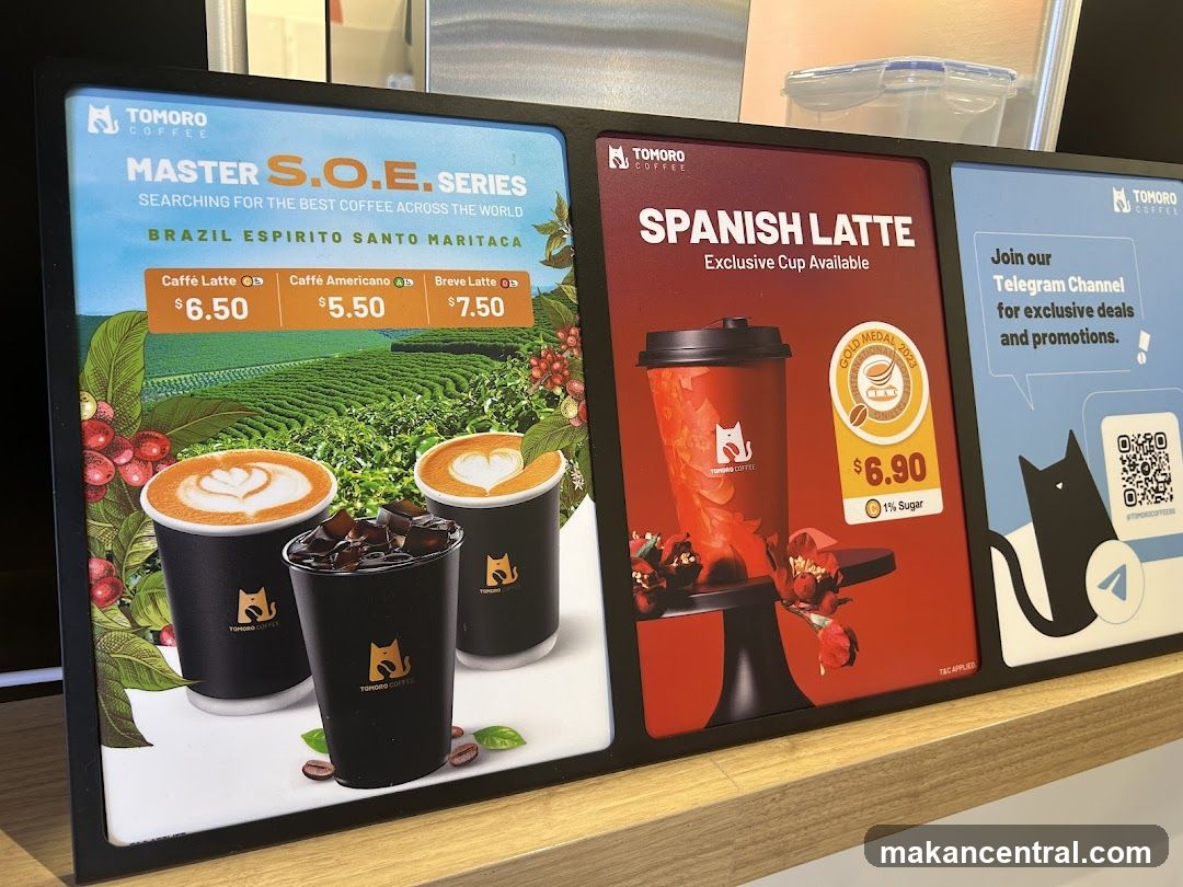 Tomoro Coffee Menu Displays