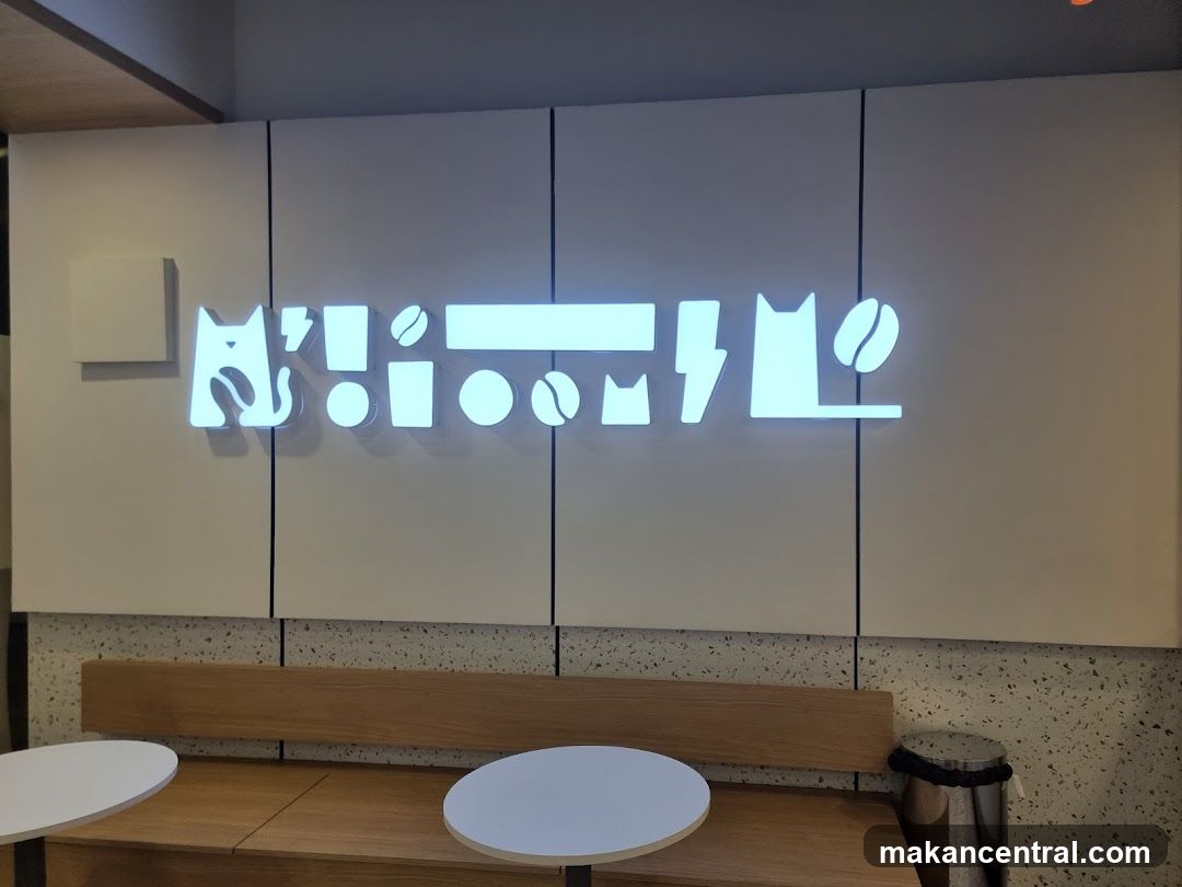 Cafe Interior with Neon Sign