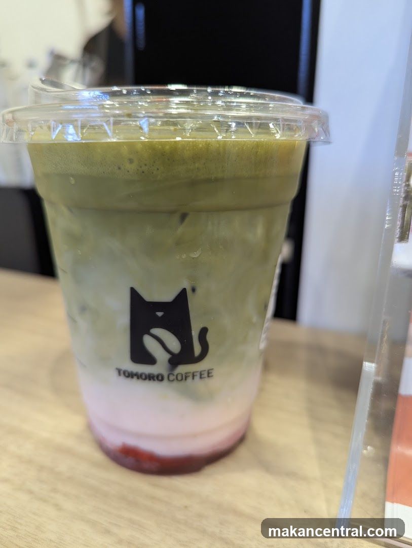 Iced Matcha Latte with Strawberry