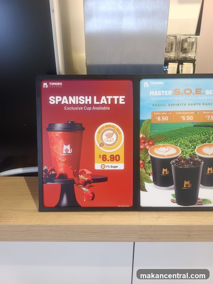 Tomoro Coffee Menu Display