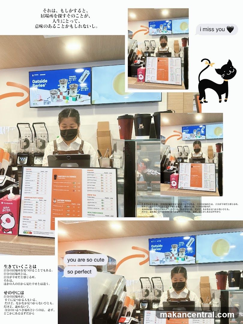 Cafe Counter with Menu and Staff