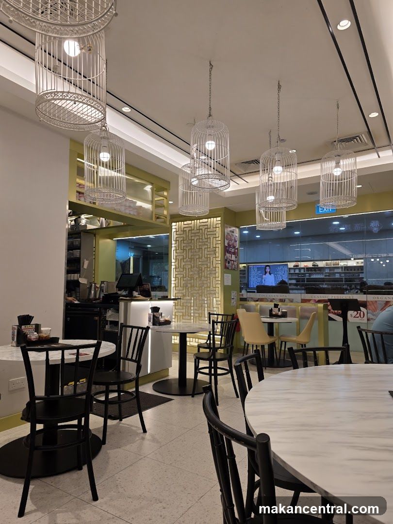 Restaurant Interior with Birdcage Chandeliers