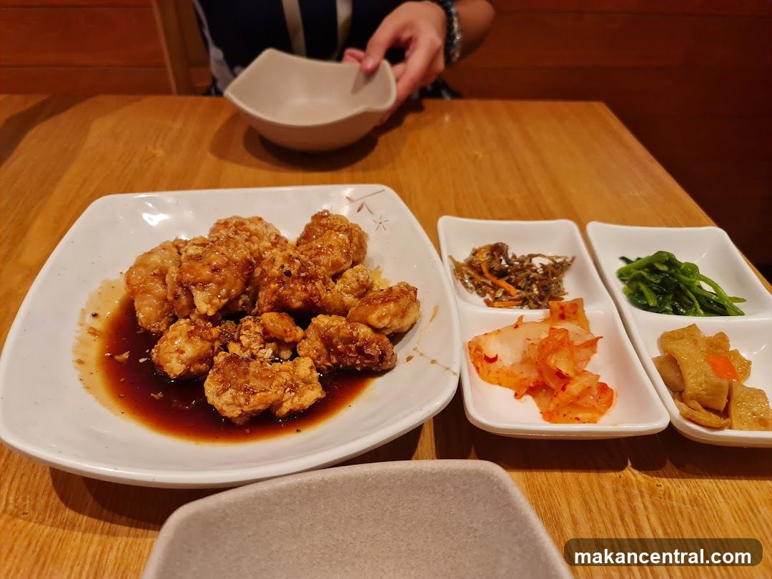 Korean Fried Chicken with Side Dishes