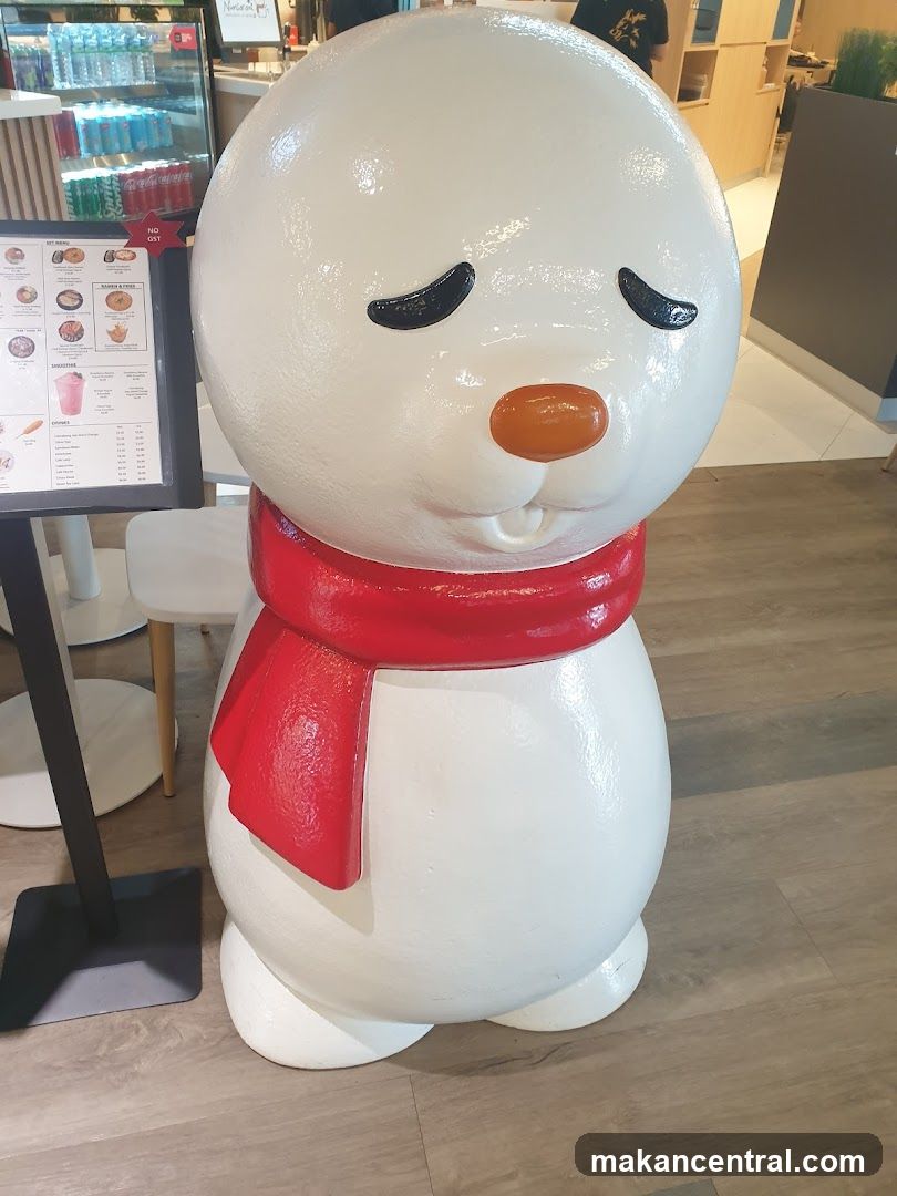Snowman decoration with menu board