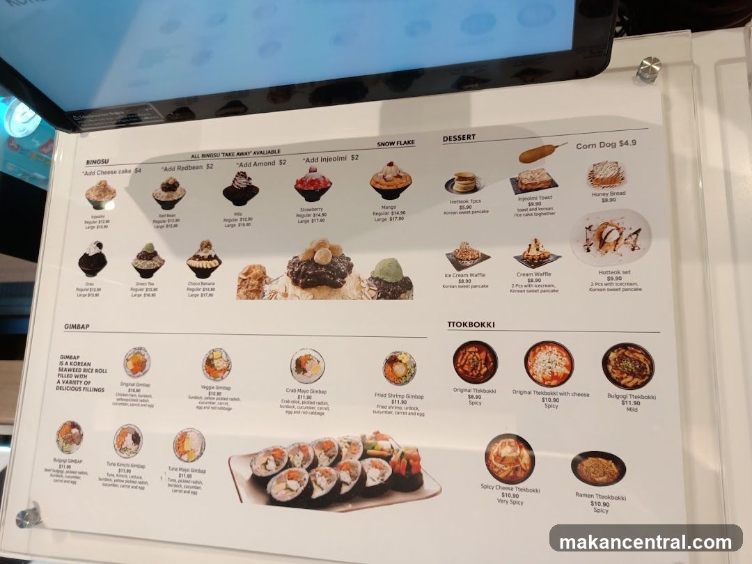 Bingsu, Gimbap, Tteokbokki, Dessert