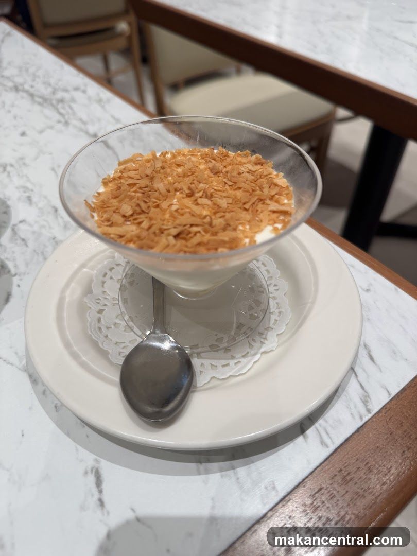 Dessert with Toasted Coconut Flakes