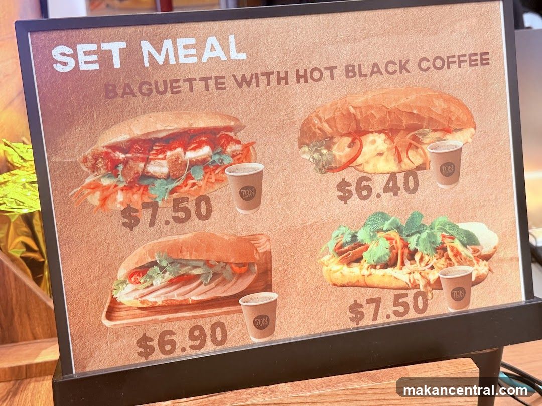 Set Meal Baguette with Hot Black Coffee