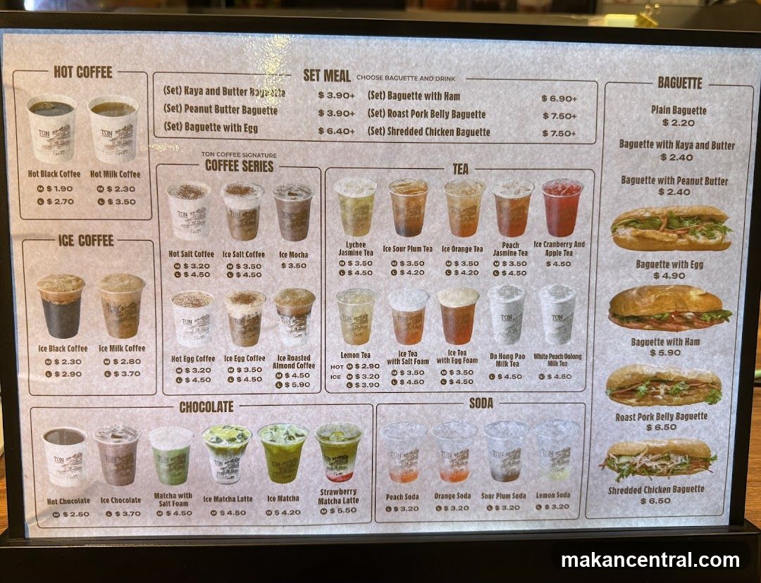 TON COFFEE MENU