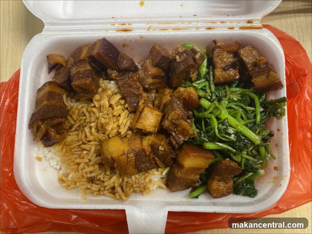 Braised Pork Belly with Rice and Vegetables