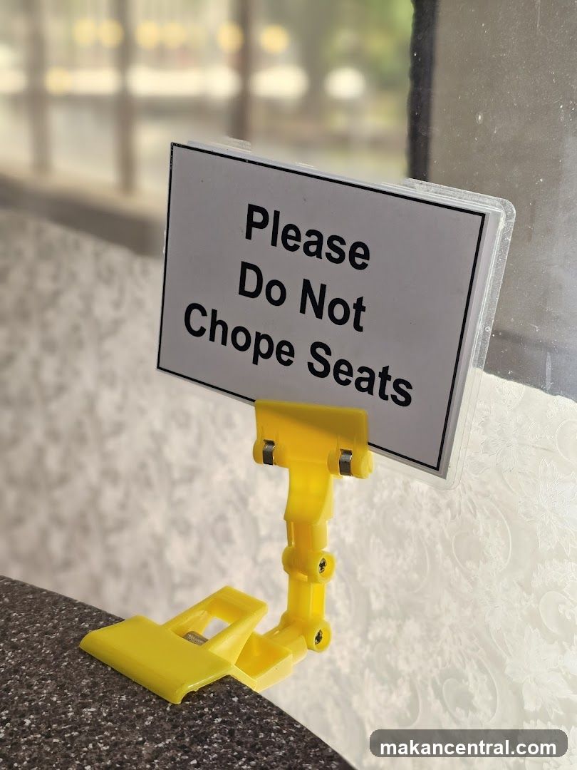 Please Do Not Chope Seats Sign