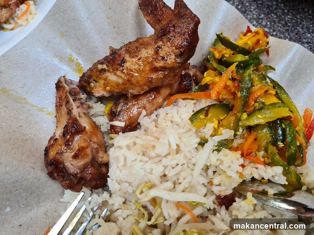 Chicken Wings with Rice and Salad