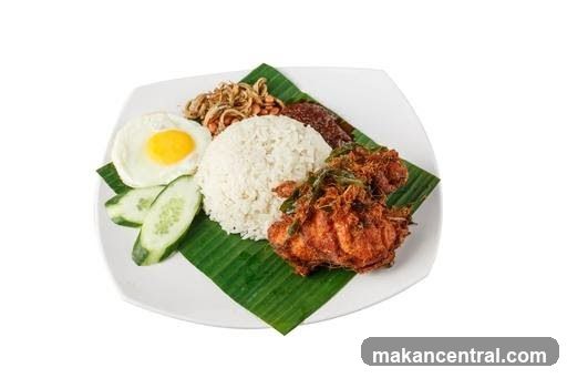 Nasi Lemak with Fried Chicken