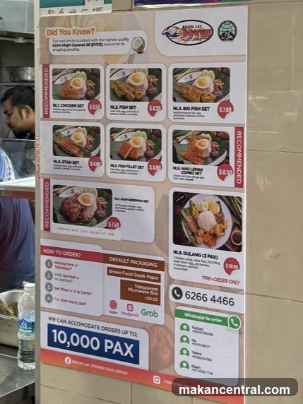 Boon Lay Power Nasi Lemak Menu