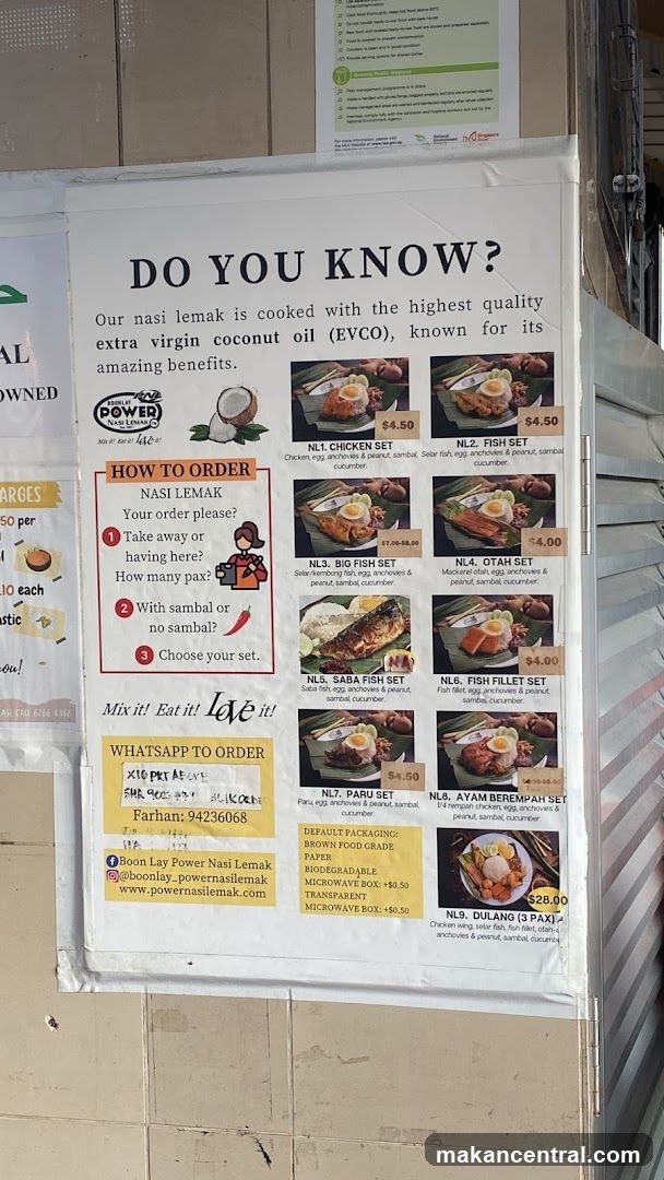 Boon Lay Power Nasi Lemak Menu