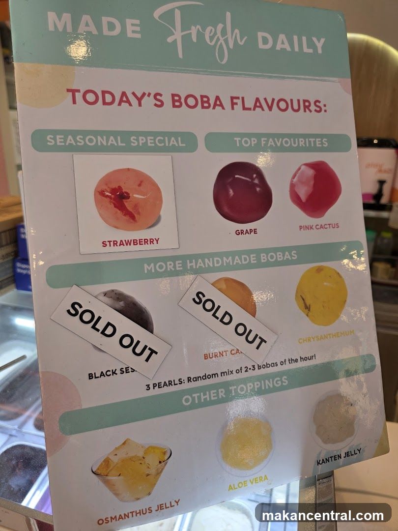 Today's Boba Flavours